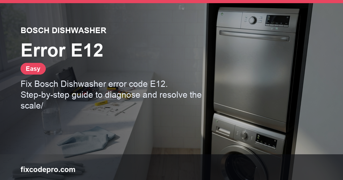 Bosch Dishwasher Error E12 — troubleshooting guide