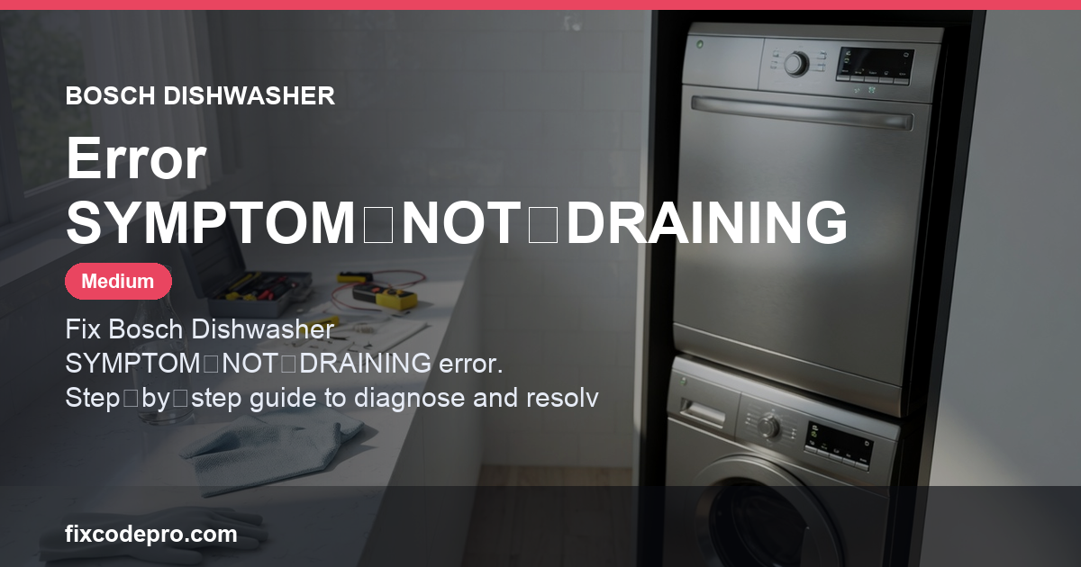 Bosch Dishwasher Error SYMPTOM‑NOT‑DRAINING — troubleshooting guide