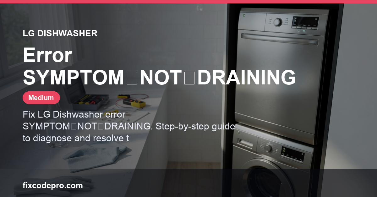 LG Dishwasher Error SYMPTOM‑NOT‑DRAINING — troubleshooting guide