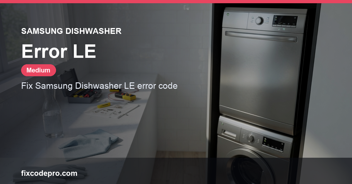 Samsung Dishwasher Error LE — troubleshooting guide
