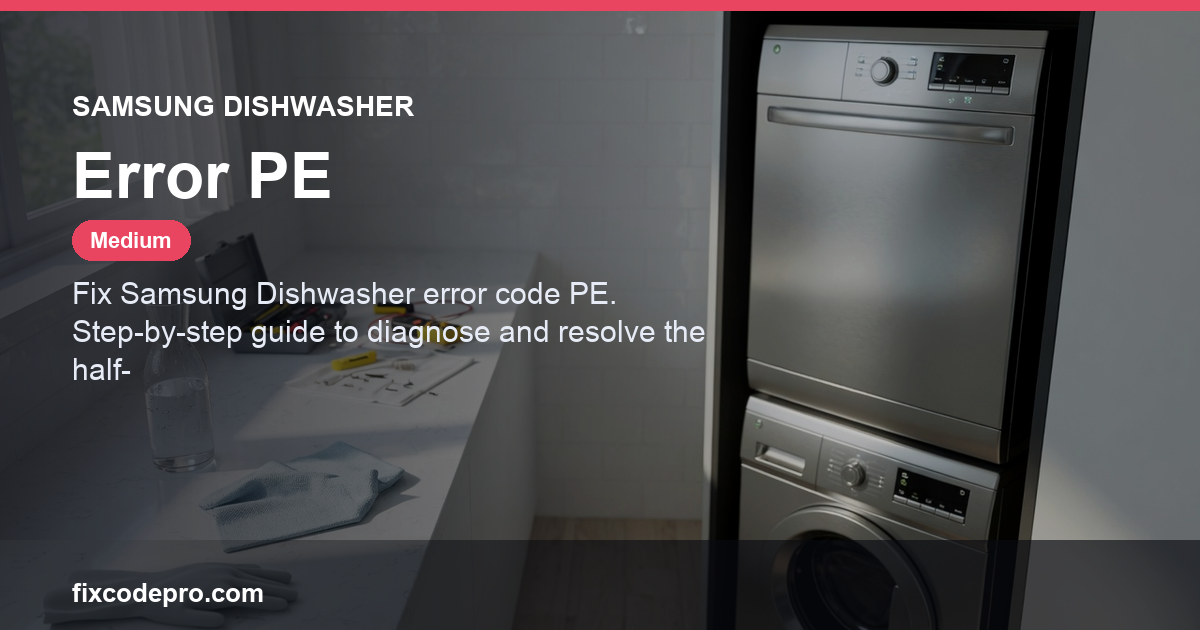 Samsung Dishwasher Error PE — troubleshooting guide