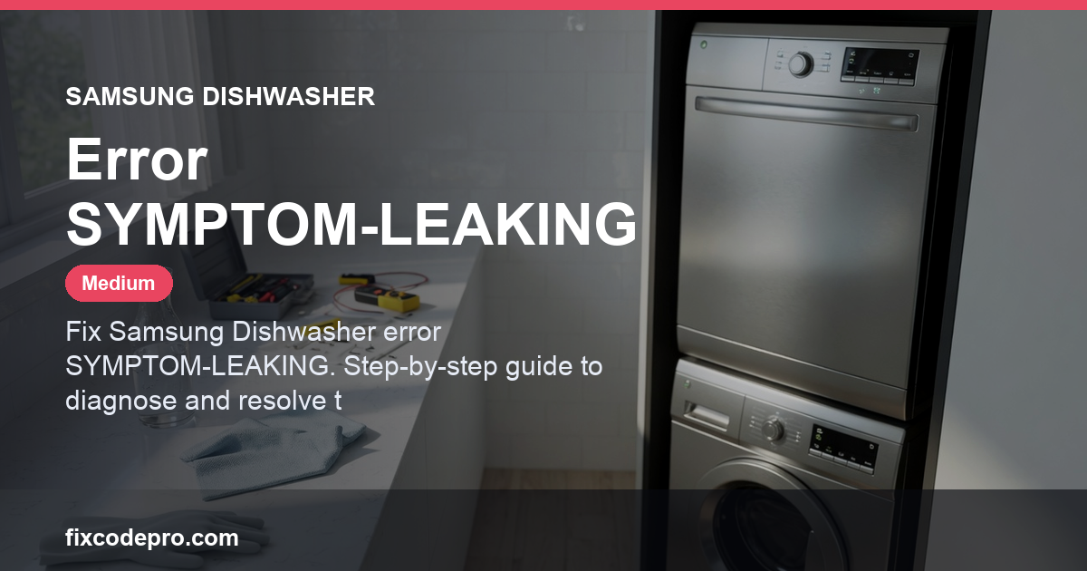 Samsung Dishwasher Error SYMPTOM-LEAKING — troubleshooting guide