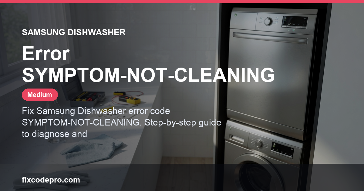 Samsung Dishwasher Error SYMPTOM-NOT-CLEANING — troubleshooting guide