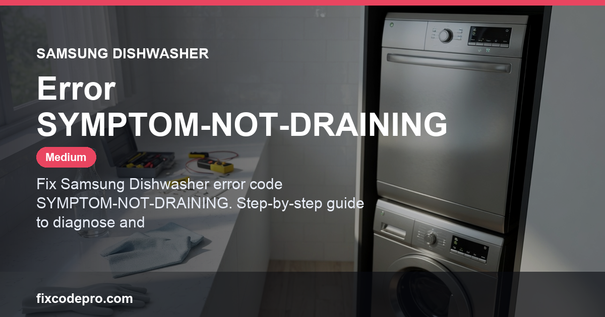 Samsung Dishwasher Error SYMPTOM-NOT-DRAINING — troubleshooting guide