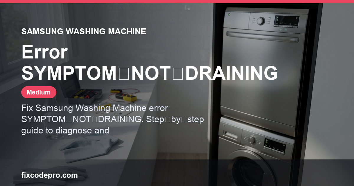 Samsung Washing Machine Error SYMPTOM‑NOT‑DRAINING — troubleshooting guide