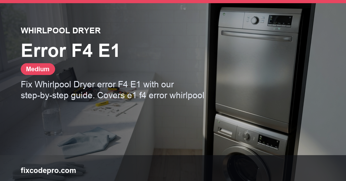 Whirlpool Dryer Error F4 E1 — troubleshooting guide