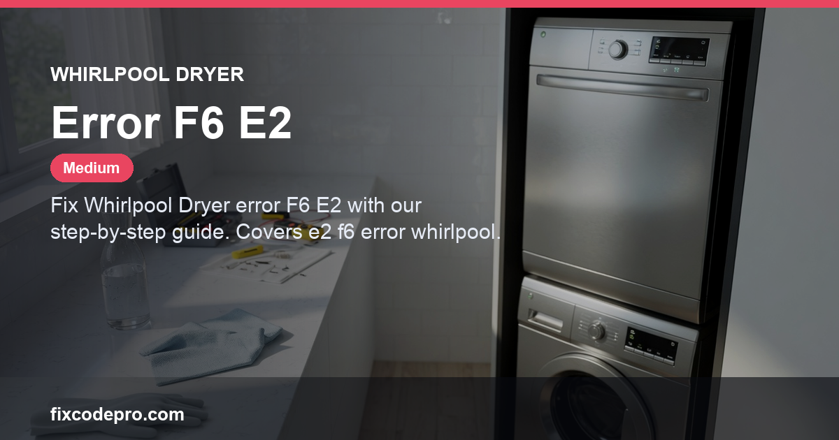 Whirlpool Dryer Error F6 E2 — troubleshooting guide